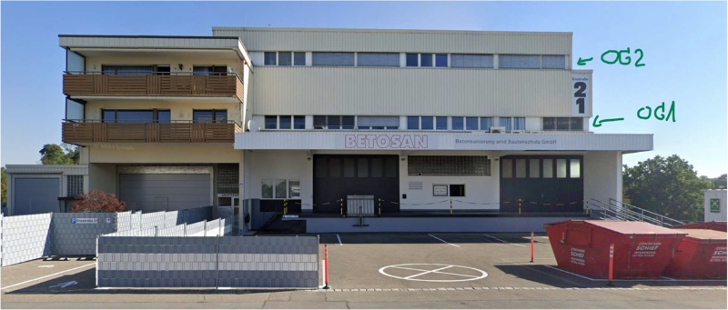 Gebäude, Südseite Enzstraße